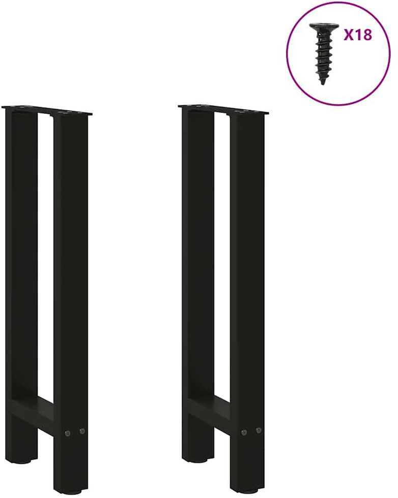 Kavos staliuko kojelės, juoda, 2 vnt., 28x(72-73)cm, plienas
