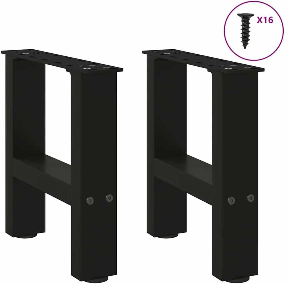 Kavos staliuko kojelės, juoda, 2 vnt., 30x(30-31)cm, plienas