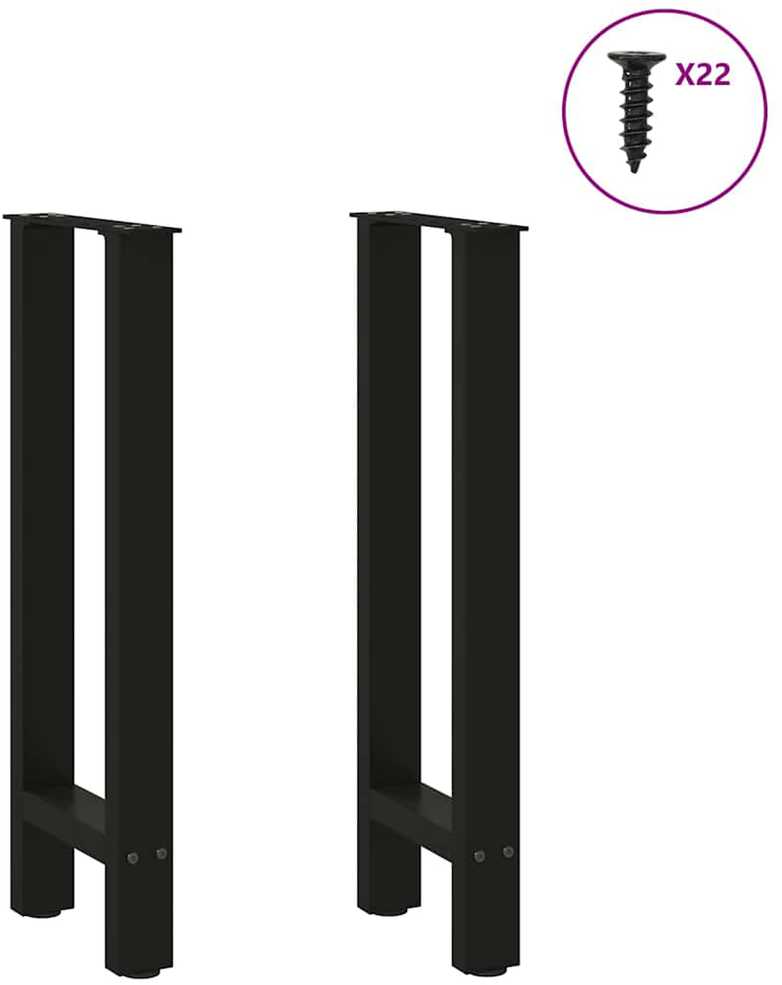 Kavos staliuko kojelės, juoda, 2 vnt., 38x(72-73)cm, plienas