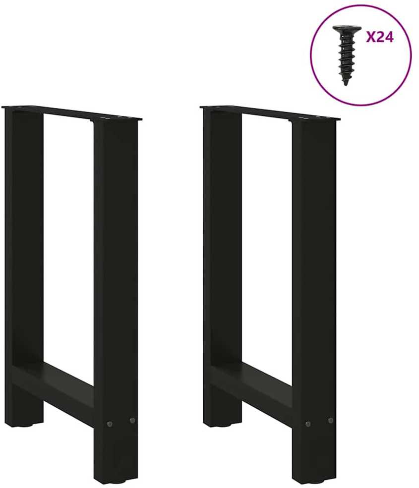 Kavos staliuko kojelės, juoda, 2 vnt., 50x(72-73)cm, plienas