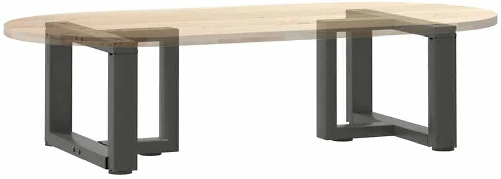 Kavos staliuko kojelės, T formos, 2 vnt., antracito spalvos, 50x25x(30-31) cm, plienas