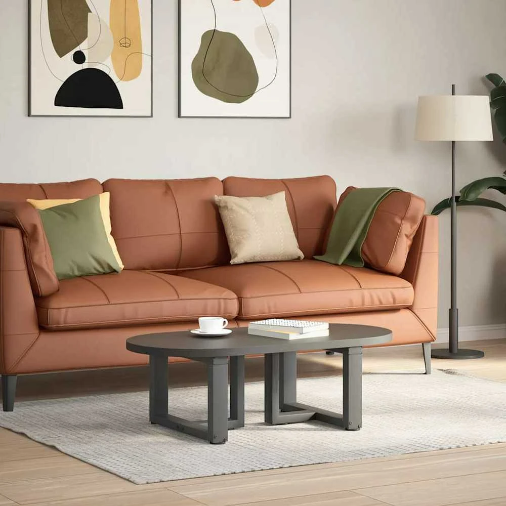 Kavos staliuko kojelės, T formos, 2 vnt., antracito spalvos, 50x25x(30-31) cm, plienas