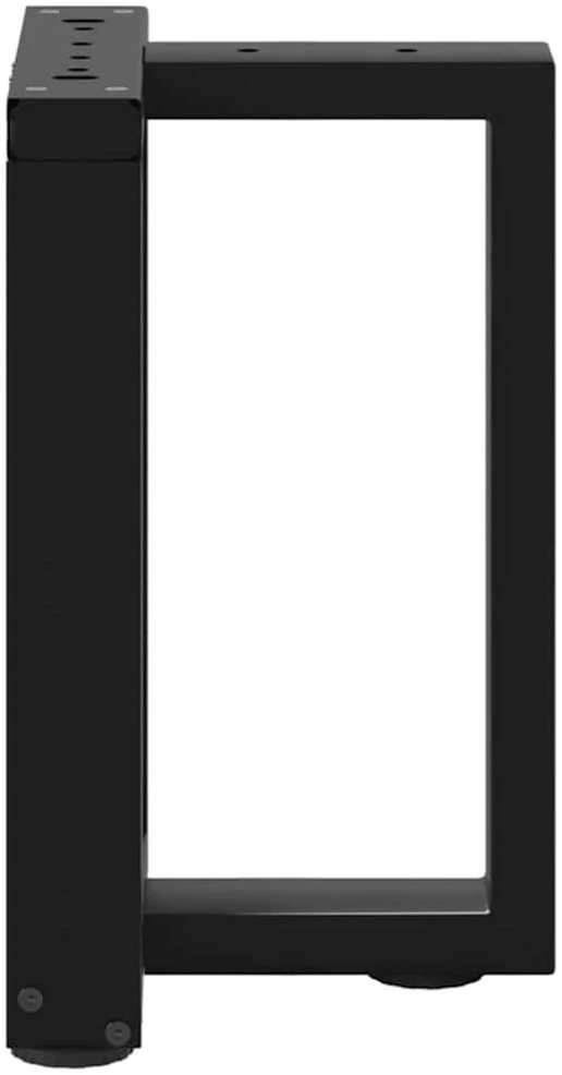 Kavos staliuko kojelės, T formos, 2 vnt., juodos, 28x25x(42-43) cm, plienas
