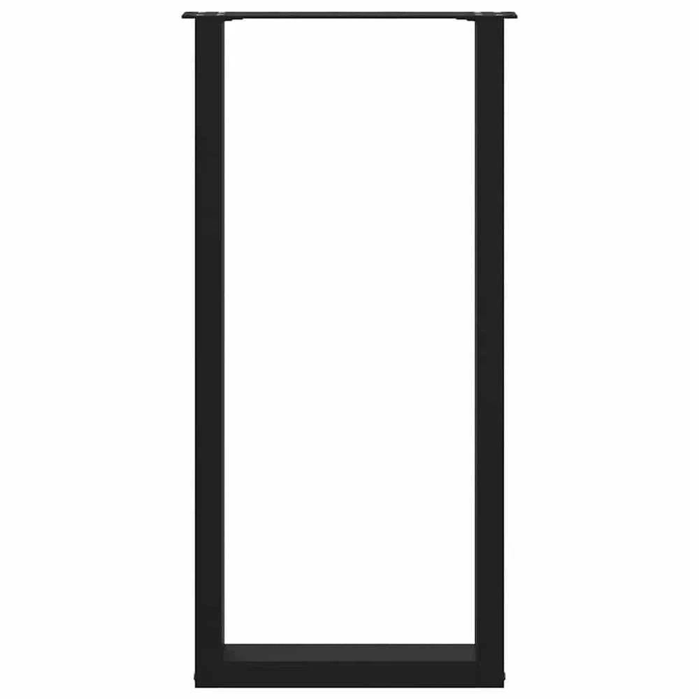 Kavos staliuko kojelės, U formos, 2 vnt., juoda, 40x(100-101)cm