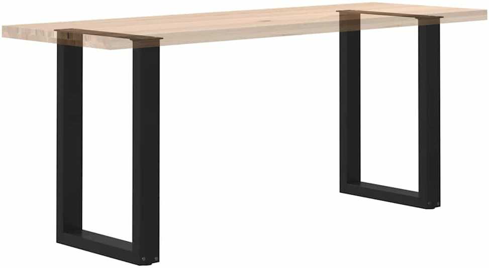 Valgomojo stalo kojelės, U formos, 2 vnt., juodos, 50x(72-73) cm, plienas