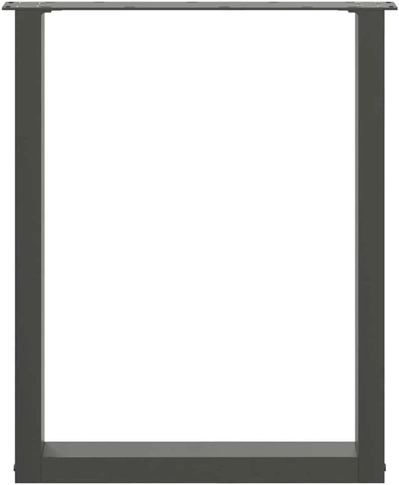 Valgomojo stalo kojos, U formos, 2 vnt., antracito spalvos, 70x(72-73) cm, plienas