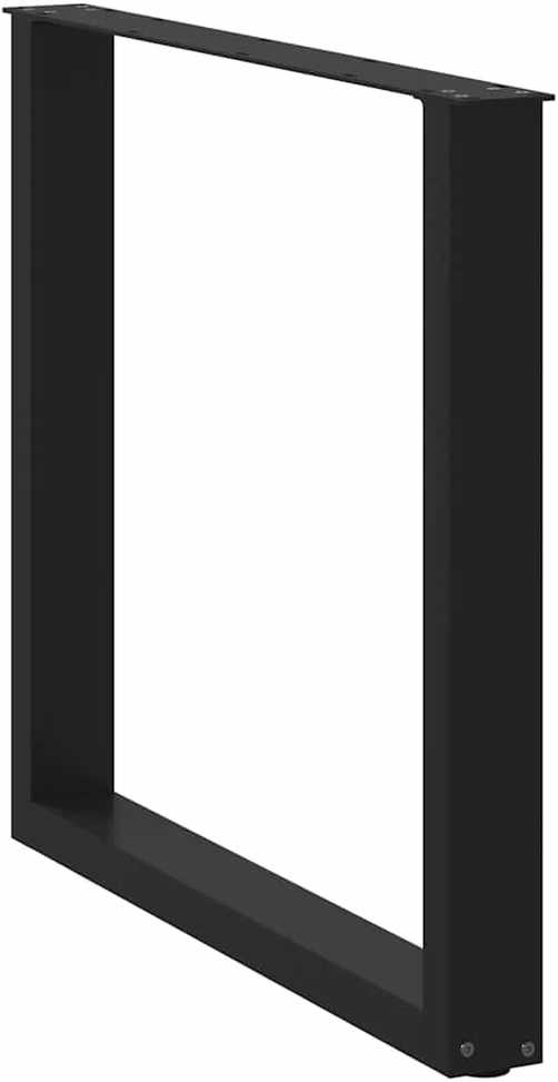 Valgomojo stalo kojelės, 2 vnt., juodos, 90x(72-73) cm, plienas, U formos