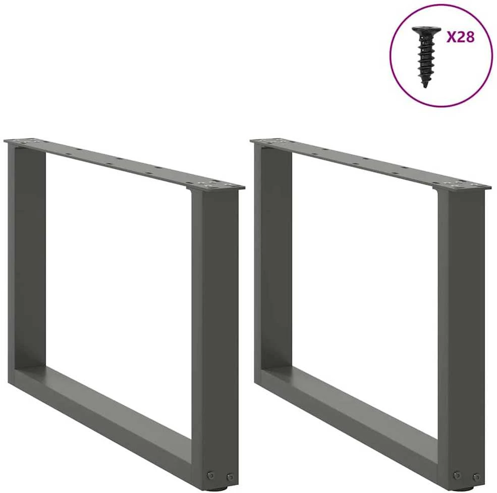 Kavos staliuko kojelės, 2 vnt., antracito spalvos, 70x(42-43) cm, plienas