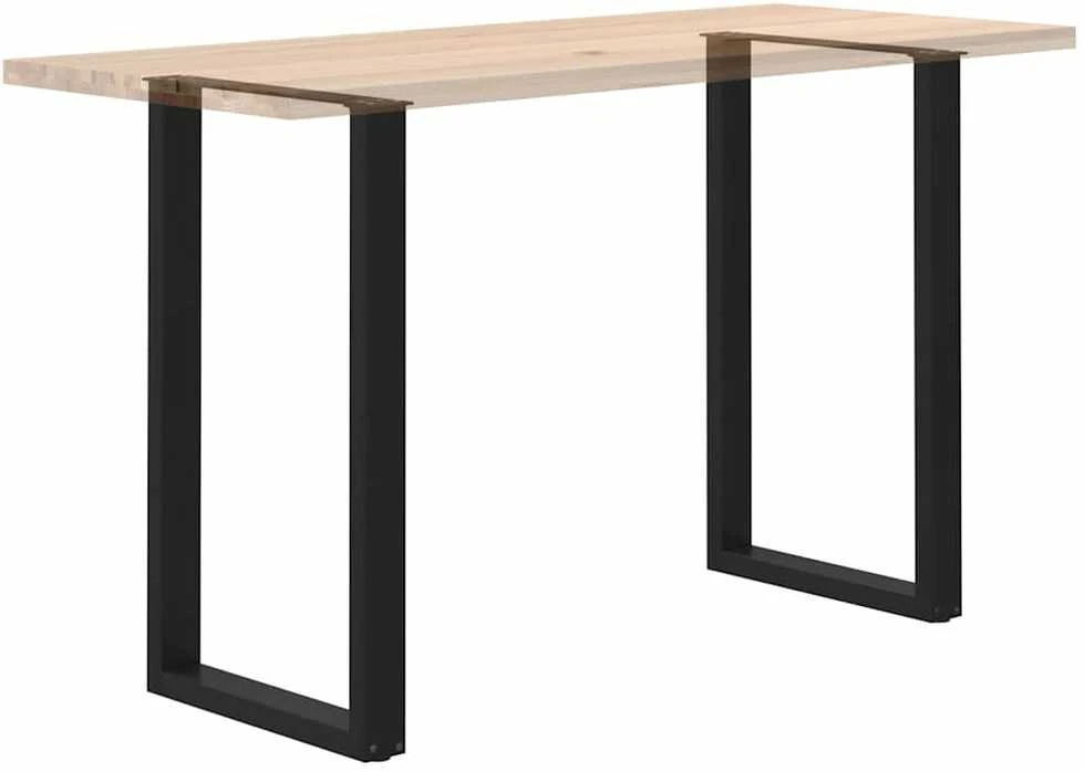 Kavos staliuko kojelės, U formos, 2 vnt., juoda, 60x(100-101)cm