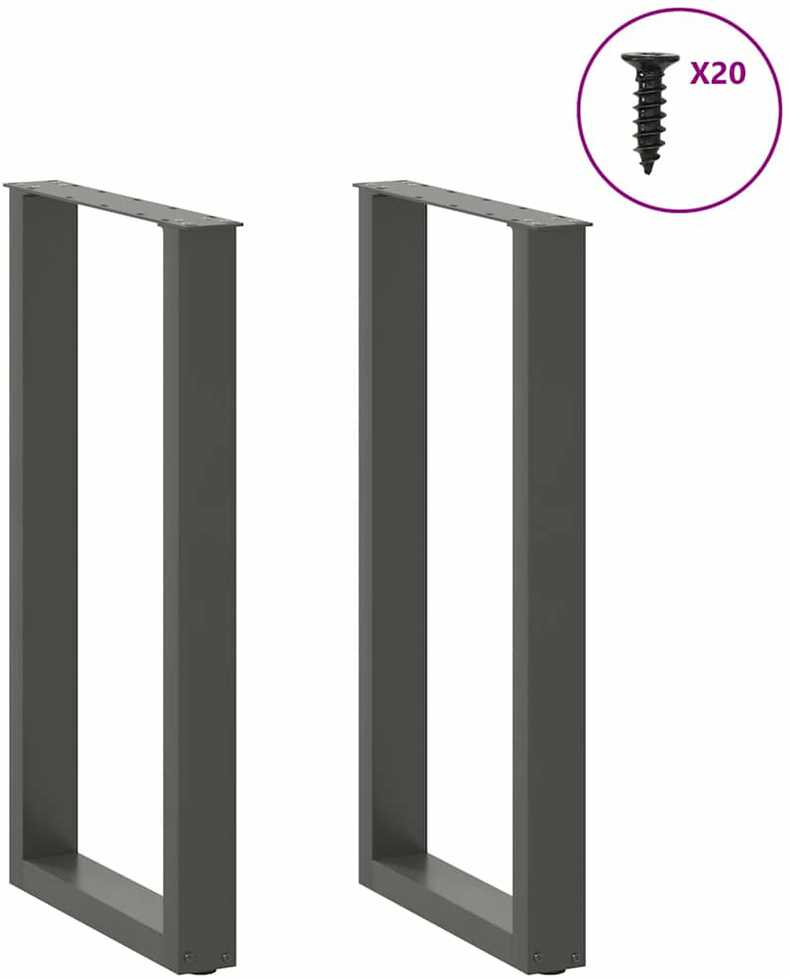 Kavos staliuko kojelės, U formos, 2 vnt., 40x(90-91)cm, plienas