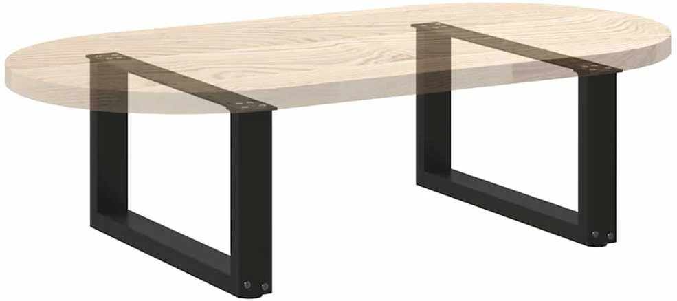 Kavos staliuko kojelės, 2 vnt., juodos, 60x(30-31) cm, plienas, U formos