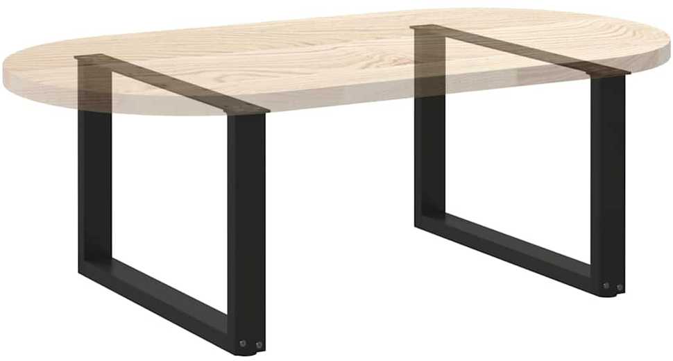 Kavos staliuko kojelės, 2 vnt., juodos, 60x(42-43) cm, plienas, U formos