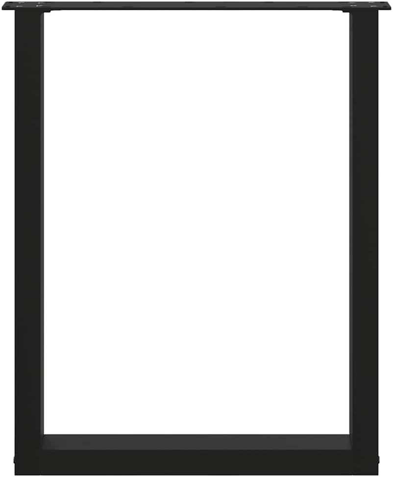 Valgomojo stalo kojelės, 2 vnt., juodos, 60x(72-73) cm, plienas, U formos
