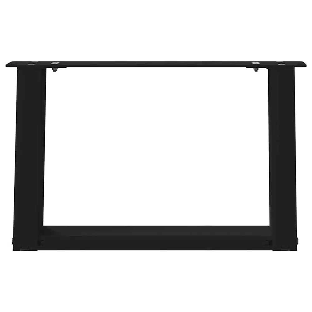Kavos staliuko kojelės, U formos, 2 vnt., juoda, 40x(30-31)cm