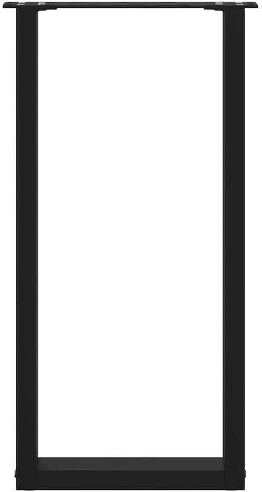 Konsolinio stalo kojelės, U formos, 2 vnt., juodos, 28x(72-73) cm, plienas