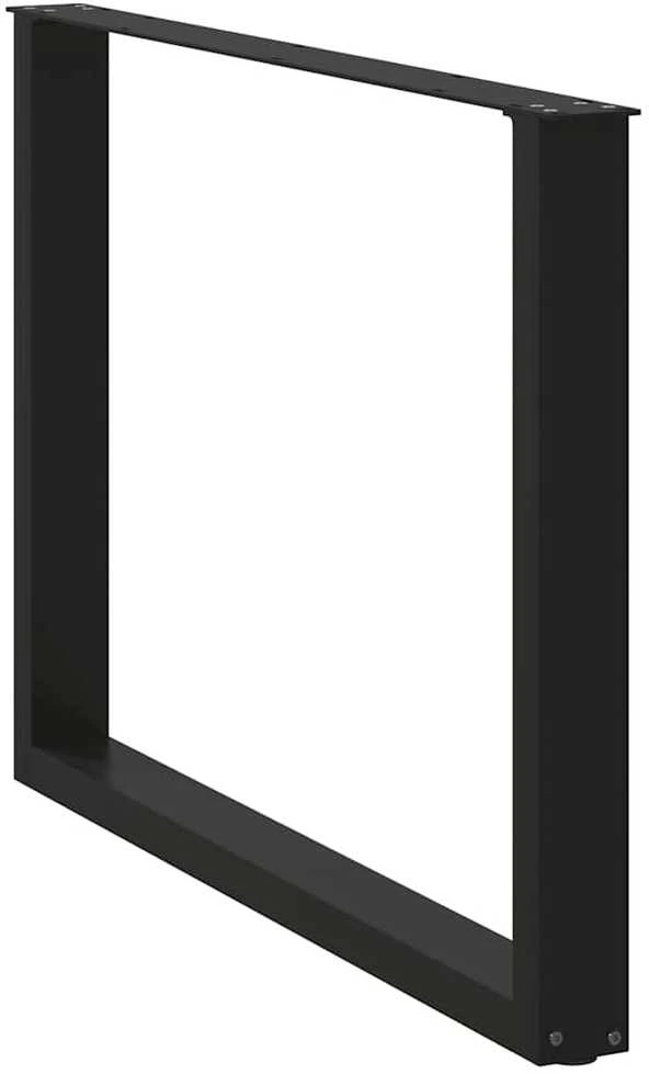 Valgomojo stalo kojelės, 2 vnt., juodos, 100x(72-73) cm, plienas, U formos