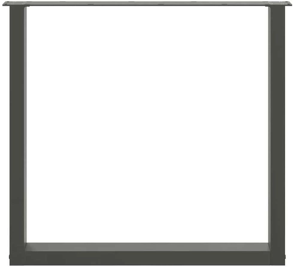 Valgomojo stalo kojos, U formos, 2 vnt., antracito spalvos, 90x(72-73) cm, plienas