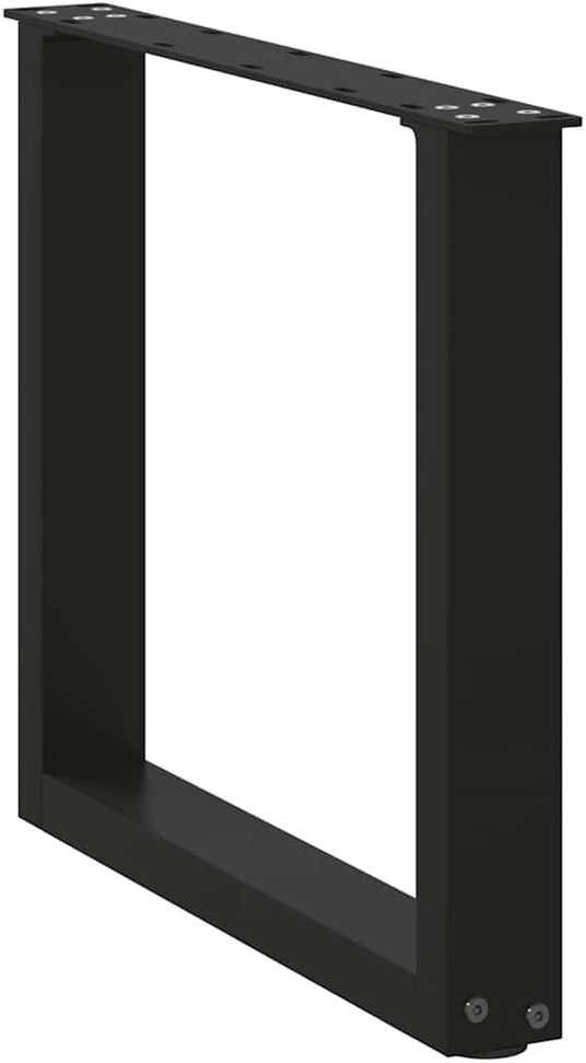 Kavos staliuko kojelės, 2 vnt., juodos, 50x(42-43) cm, plienas, U formos