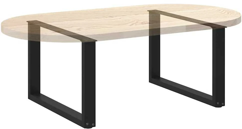 Kavos staliuko kojelės, 2 vnt., juodos, 70x(42-43) cm, plienas, U formos