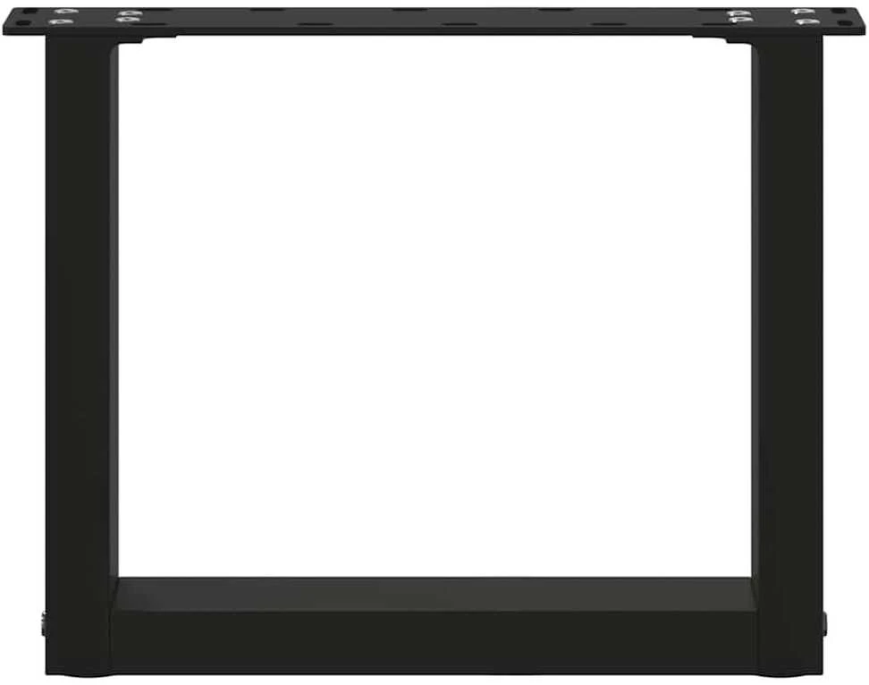 Kavos staliuko kojelės, U formos, 2 vnt., juoda, 40x(30-31)cm