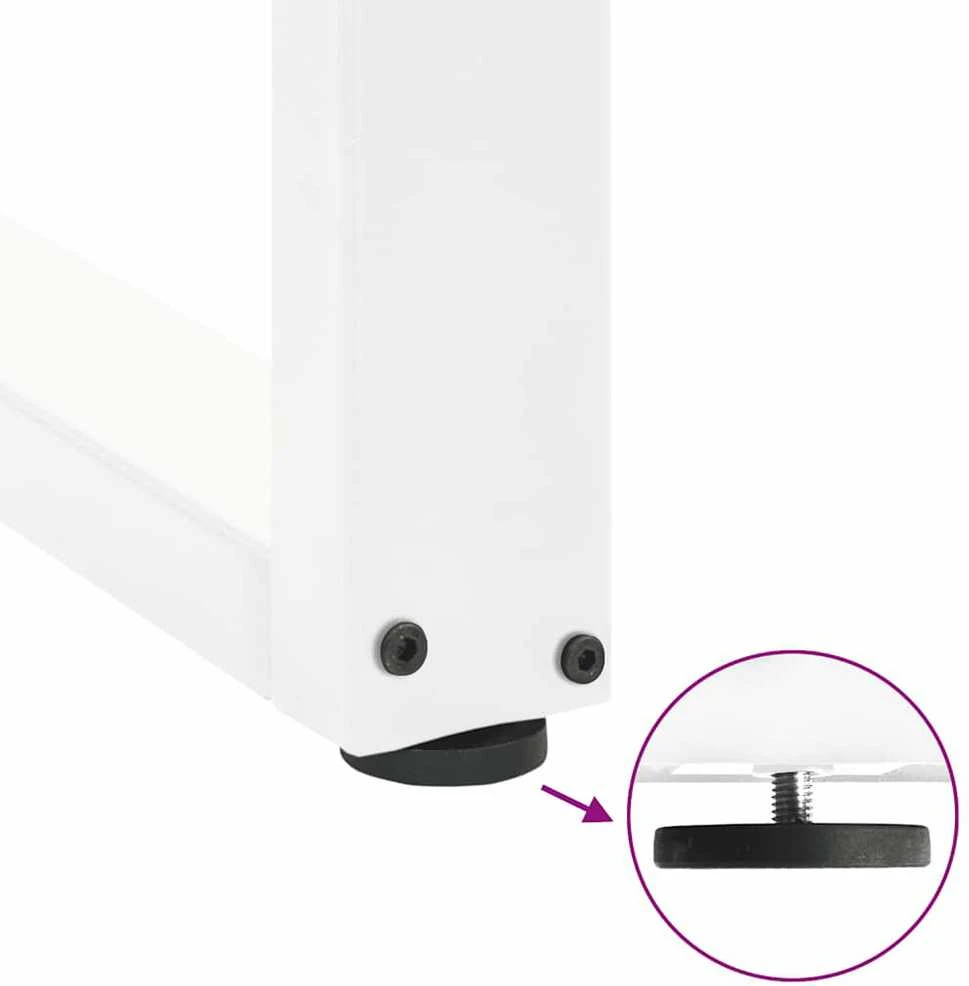 Kavos staliuko kojelės, U formos, 2 vnt., balta, 50x(110-111)cm
