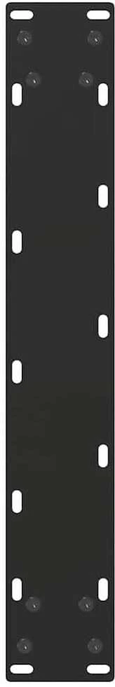 Kavos staliuko kojelės, U formos, 2 vnt., juoda, 50x(100-101)cm
