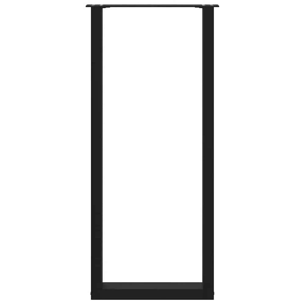 Kavos staliuko kojelės, U formos, 2 vnt., juoda, 50x(110-111)cm