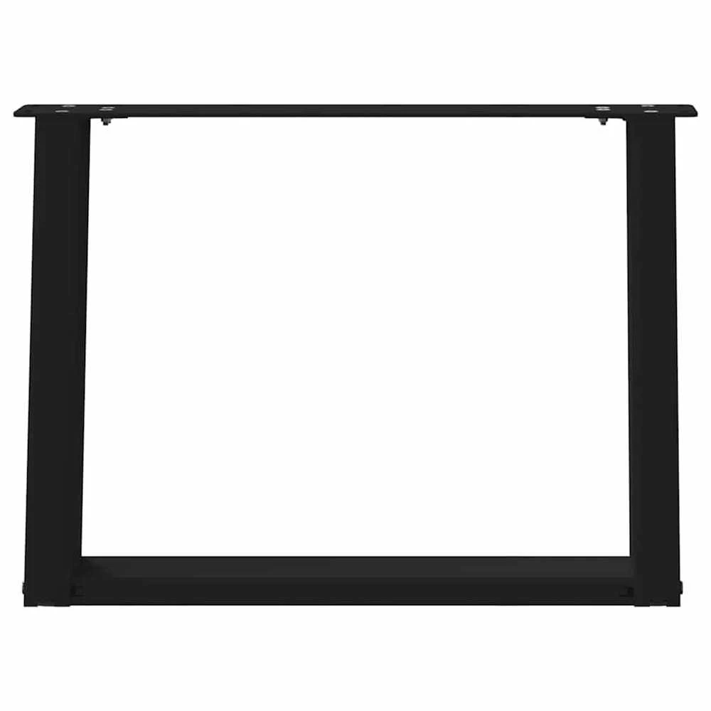 Kavos staliuko kojelės, U formos, 2 vnt., juoda, 70x(42-43) cm
