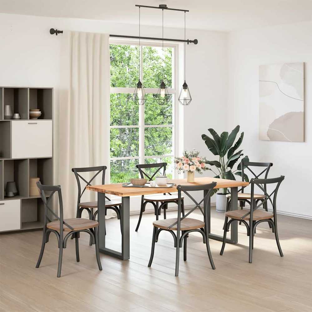 Valgomojo stalo kojos, U formos, 2 vnt., antracito spalvos, 60x(72-73) cm, plienas