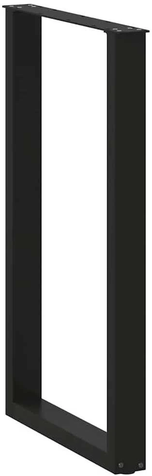 Kavos staliuko kojelės, U formos, 2 vnt., juoda, 60x(100-101)cm