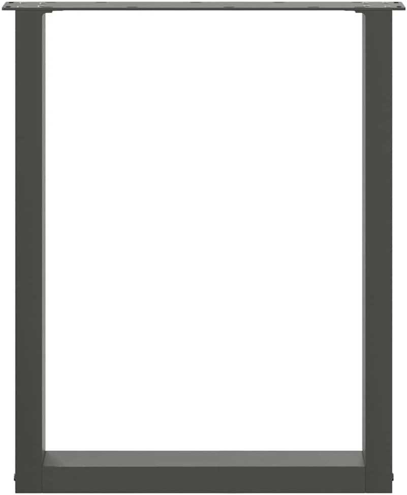 Valgomojo stalo kojos, U formos, 2 vnt., antracito spalvos, 60x(72-73) cm, plienas