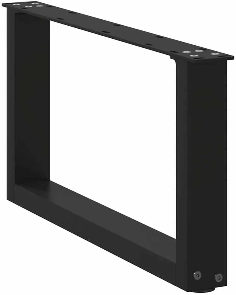 Kavos staliuko kojelės, 2 vnt., juodos, 60x(30-31) cm, plienas, U formos