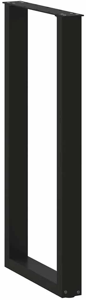 Kavos staliuko kojelės, U formos, 2 vnt., juoda, 40x(100-101)cm