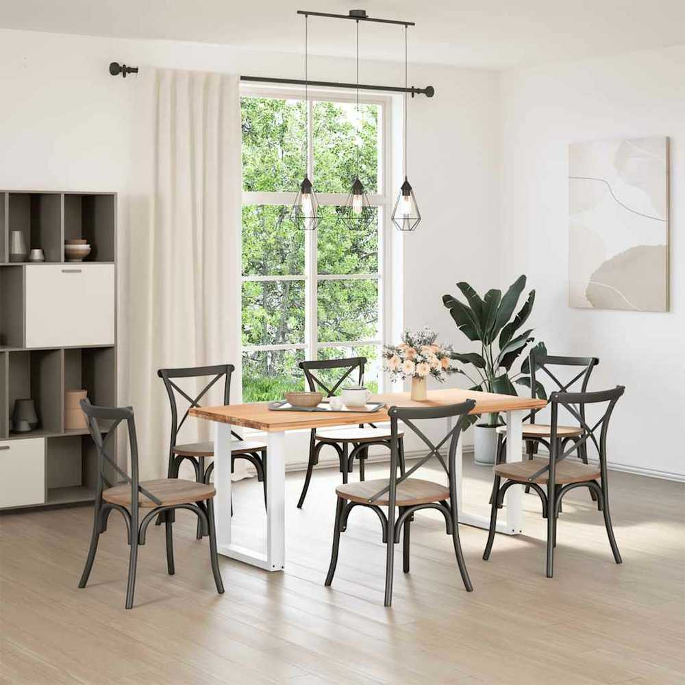 Valgomojo stalo kojelės, 2 vnt., baltos, 70x(72-73) cm, plienas, U formos