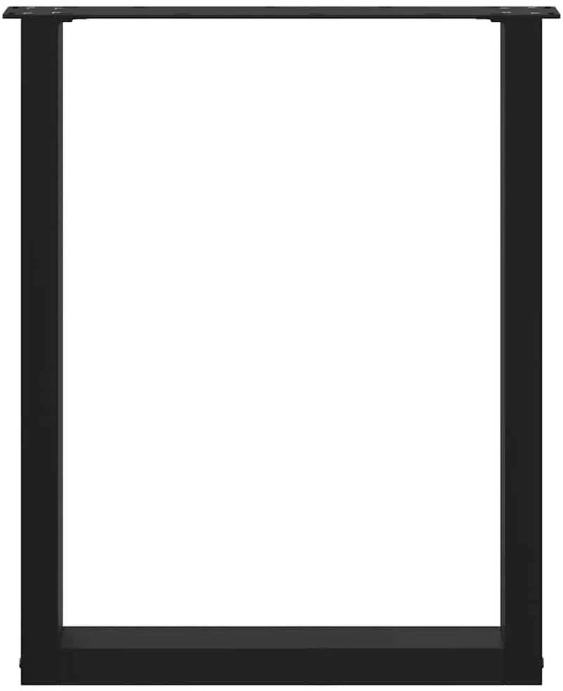 Valgomojo stalo kojelės, 3 vnt., juodos, 70x(72-73) cm, plienas, U formos