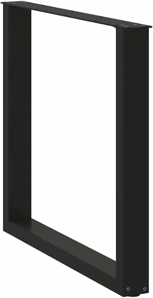 Valgomojo stalo kojelės, 3 vnt., juodos, 90x(72-73) cm, plienas, U formos