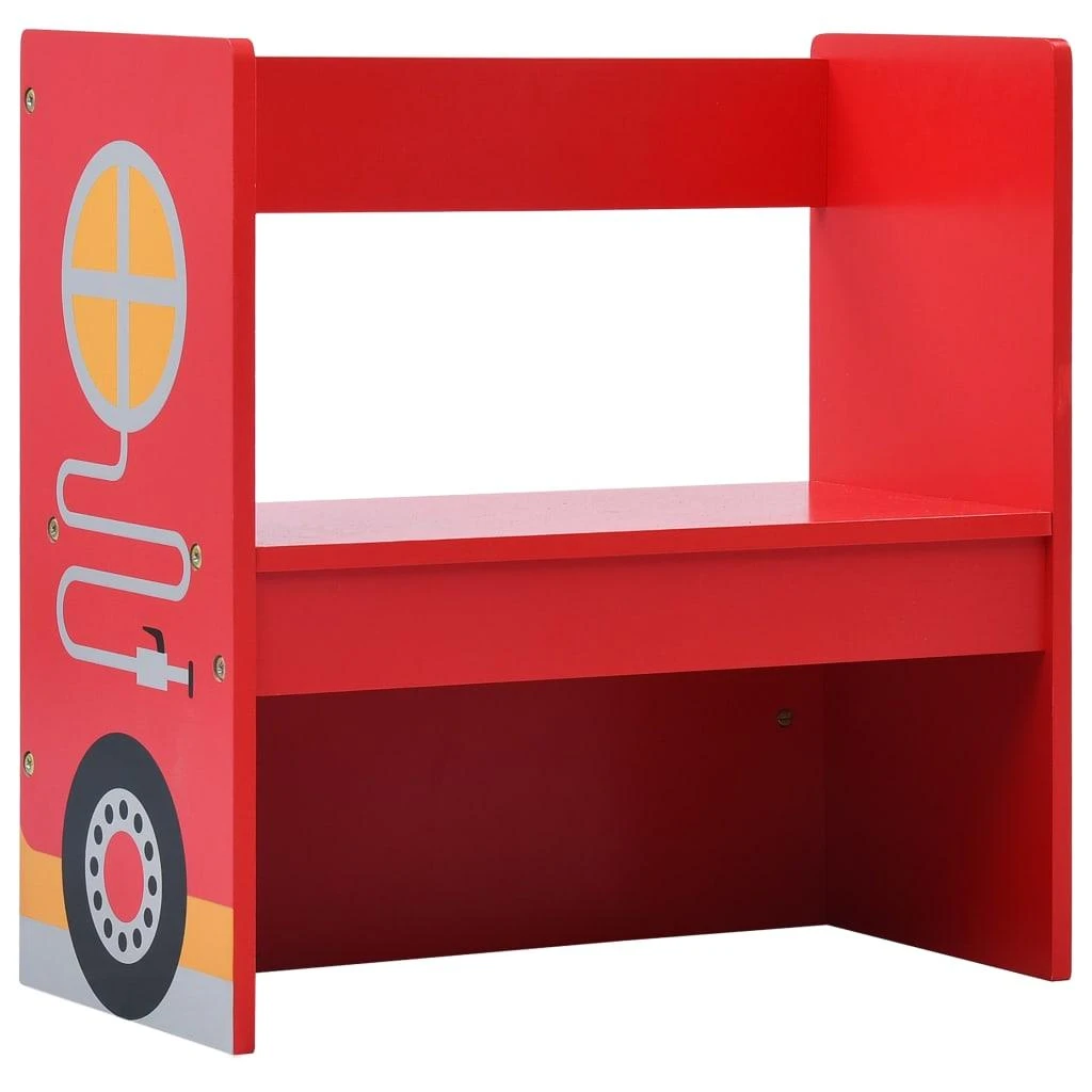 Kėdžių ir stalo komplektas vaikams, 3d., gaisrinės automobilis