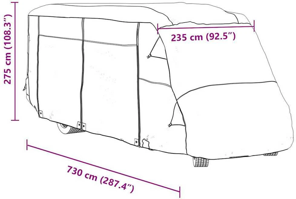 Kemperio užvalkalai, pilka, 730x235x275cm, audinys