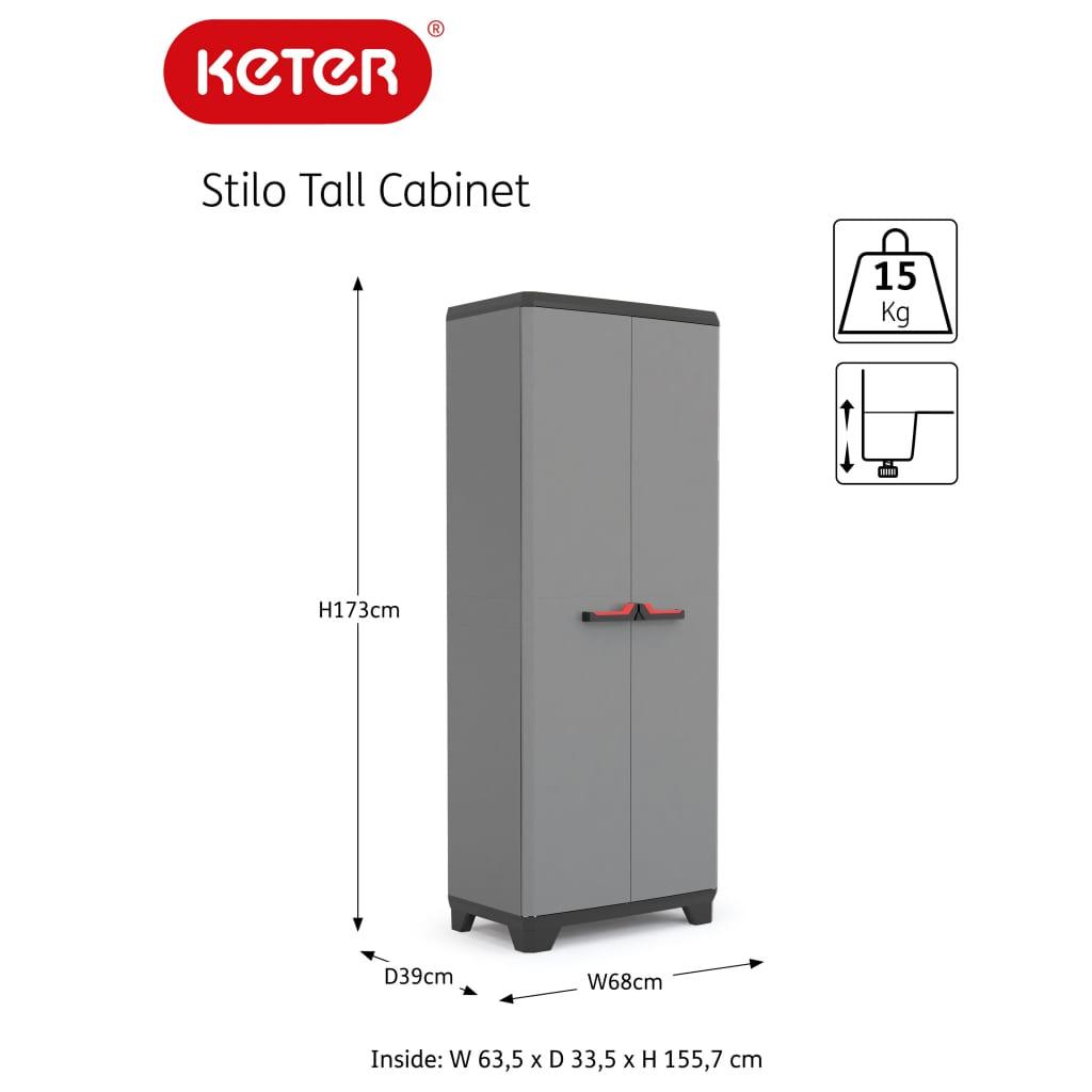 Keter sandėliavimo spintelė su lentynomis stilo pilkos ir juodos spalvos, 173cm