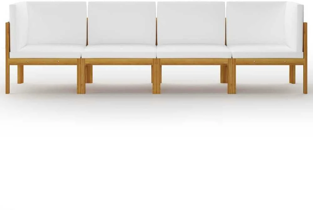 Keturvietė sodo sofa su pagalvėlėmis, akacijos medienos masyvas
