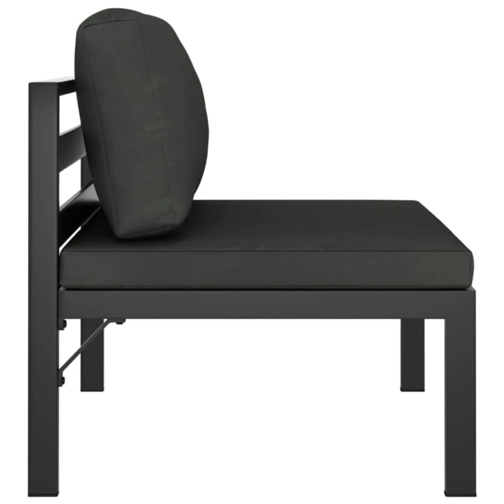 Lauko baldų komplektas Keturvietė sodo sofa su pagalvėlėmis, antracito, aliuminis