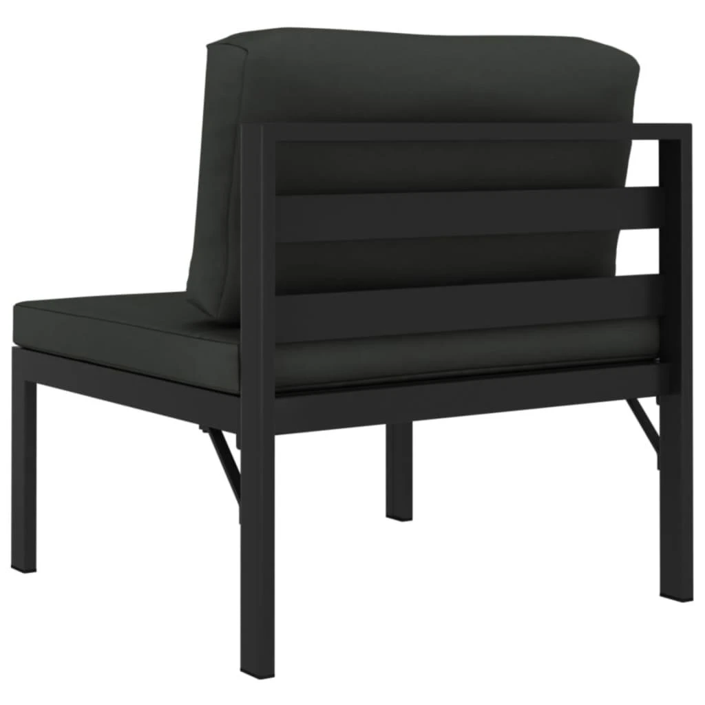 Lauko baldų komplektas Keturvietė sodo sofa su pagalvėlėmis, antracito, aliuminis