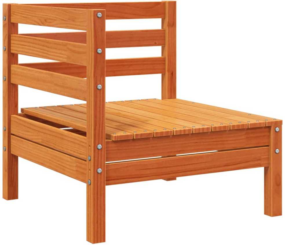 Keturvietė sodo sofa, vaško ruda, pušies medienos masyvas