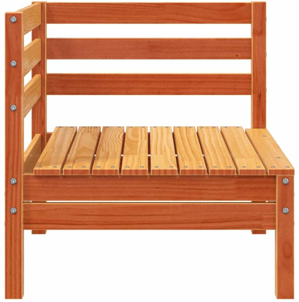 Keturvietė sodo sofa, vaško ruda, pušies medienos masyvas