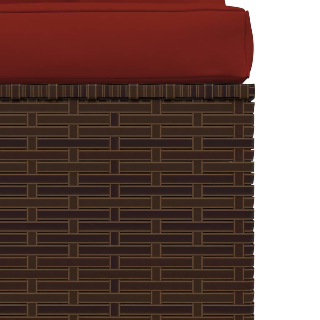 Lauko baldų komplektas Keturvietė sofa su pagalvėlėmis, rudos spalvos, poliratanas
