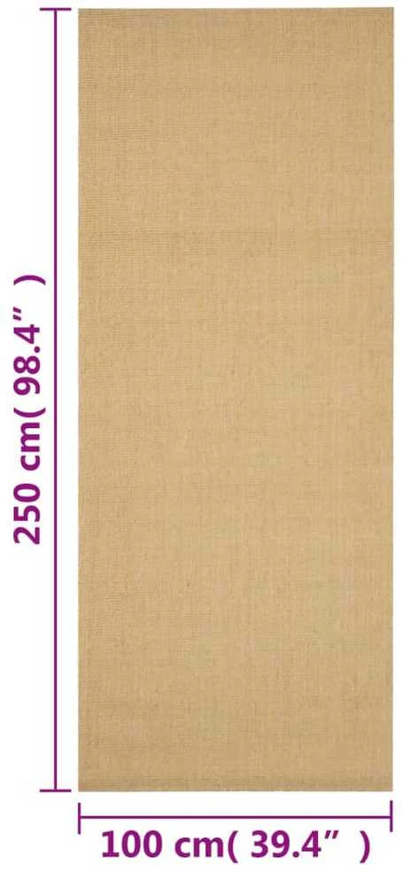 Kilimas, 100x250cm, natūralus sizalis