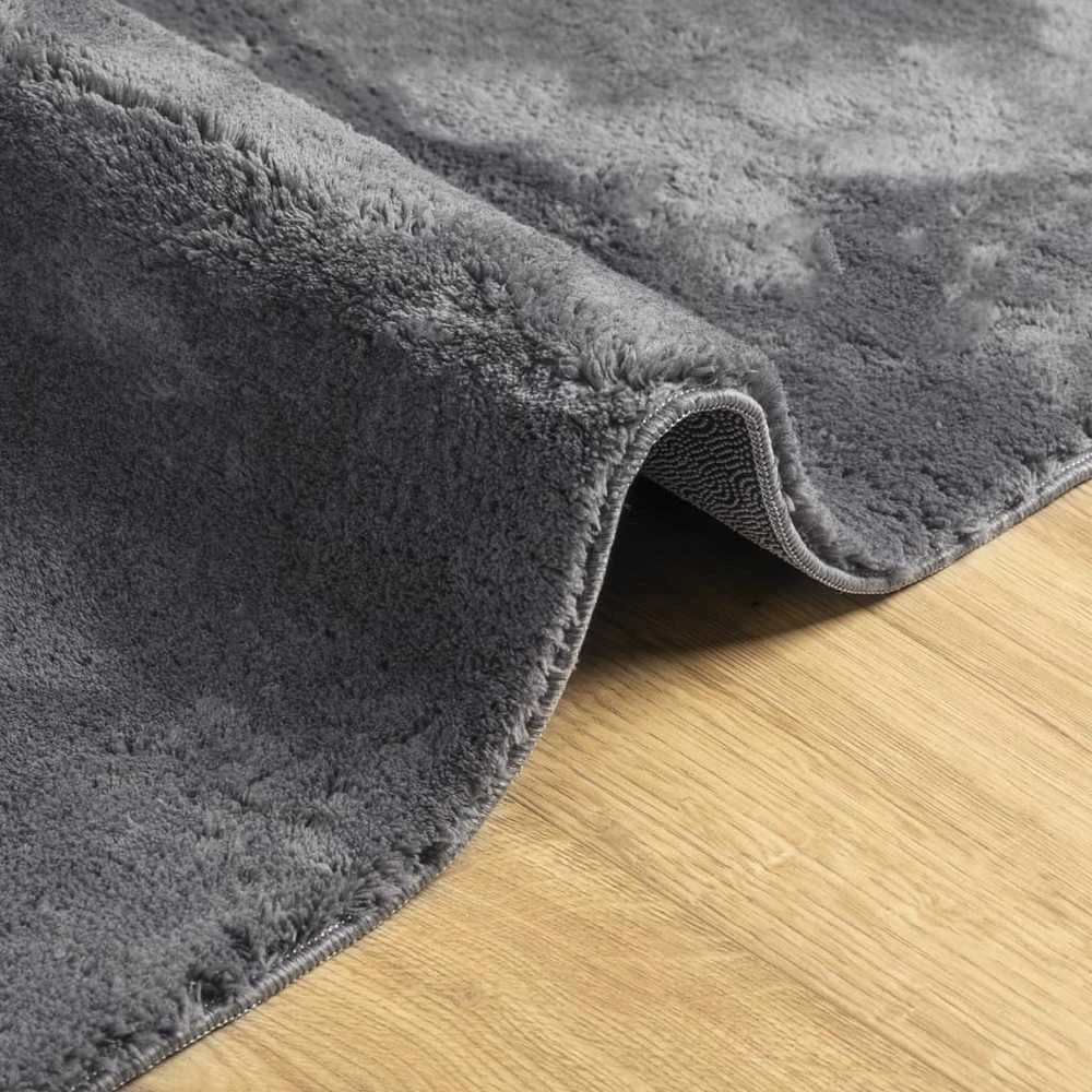 Kilimas HUARTE, antracito, 160x160 cm, trumpi šereliai