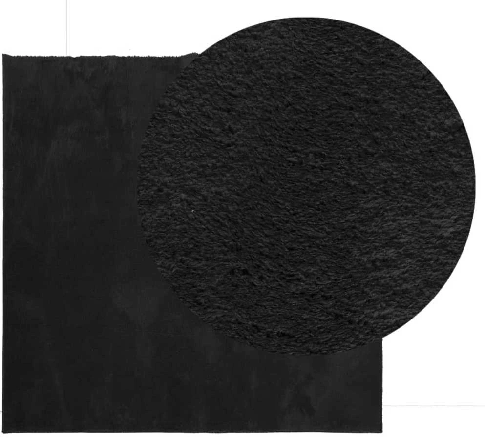 Kilimas HUARTE, juodas, 200x200cm, trumpi šereliai