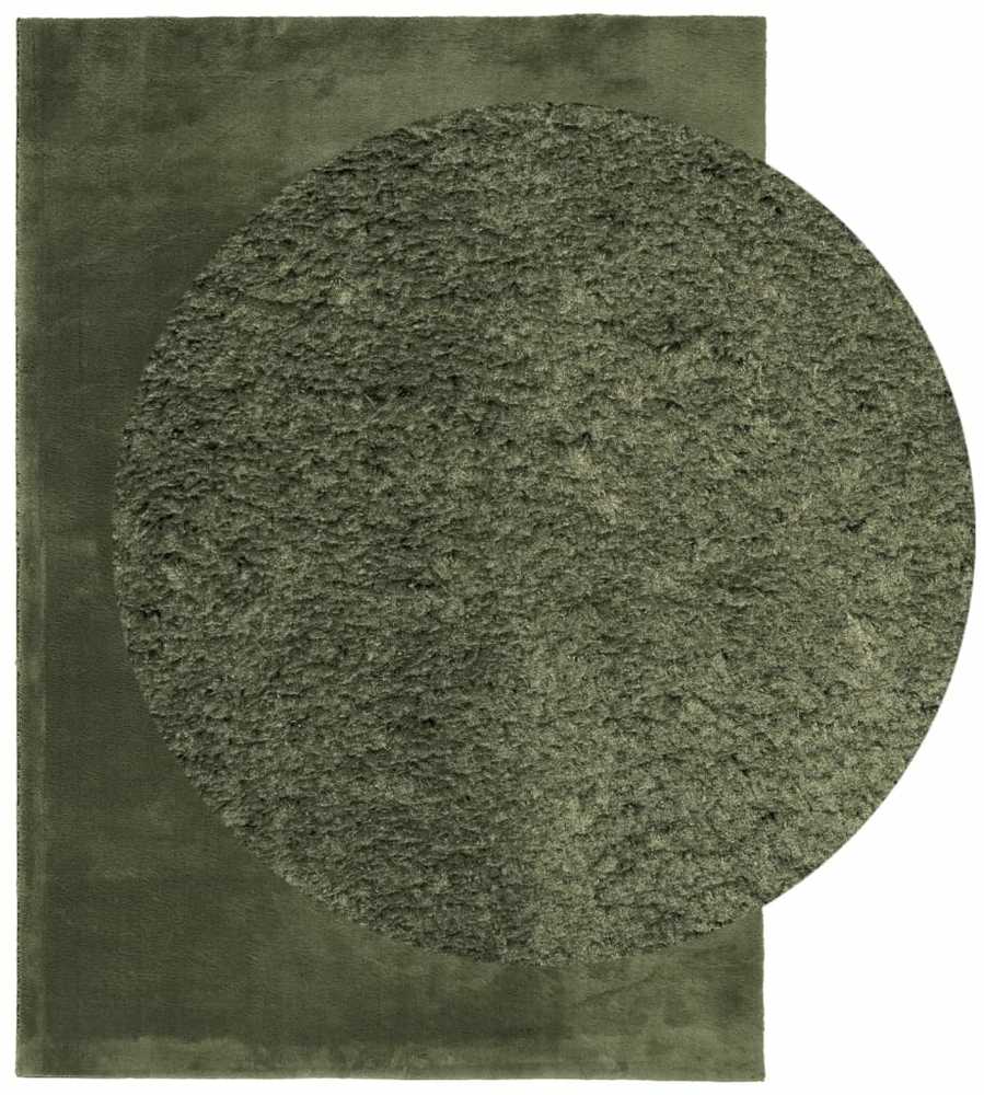 Kilimas HUARTE, miško žalios spalvos, 140x200cm trumpi šereliai