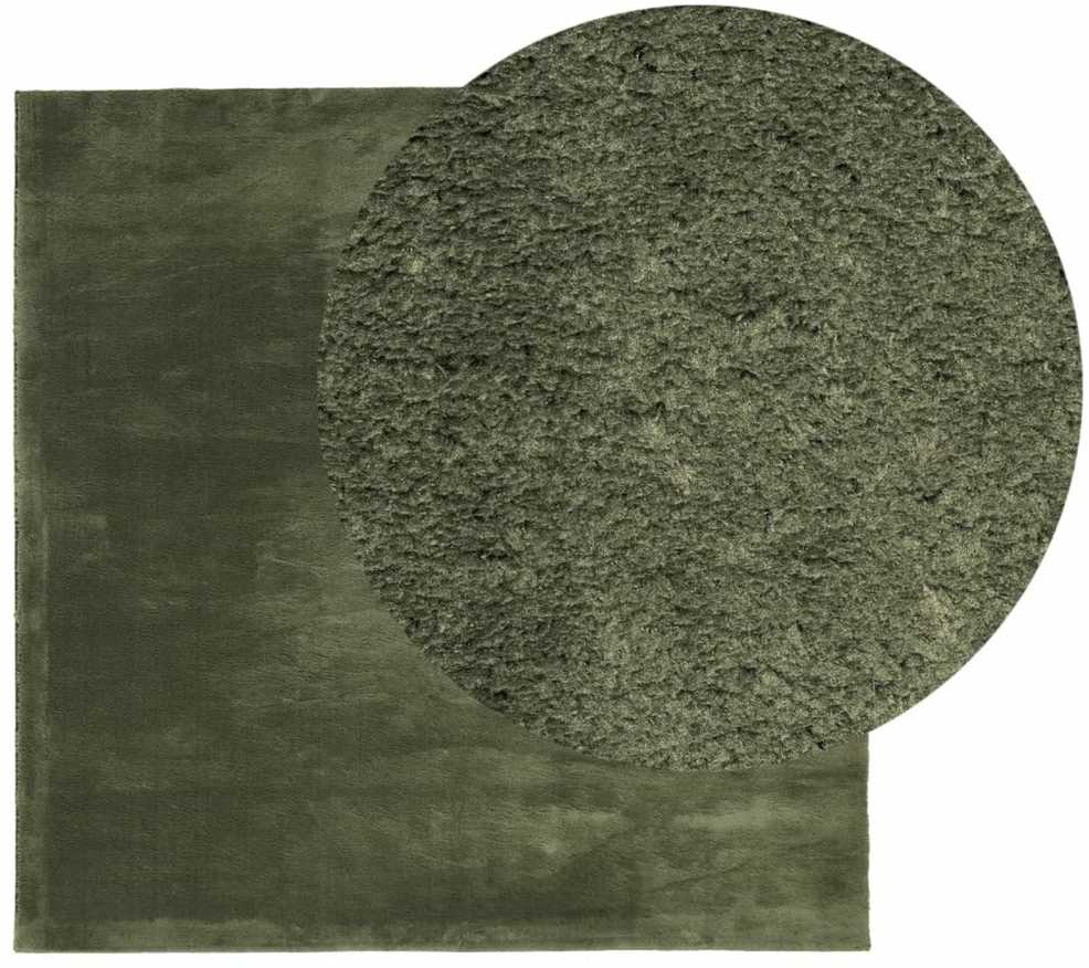 Kilimas HUARTE, miško žalios spalvos, 200x200cm trumpi šereliai